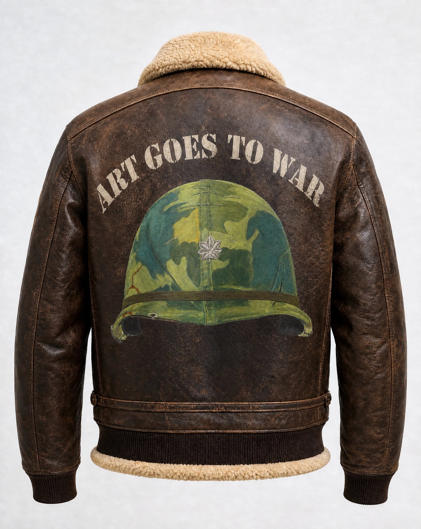 Bomber Jacket with custom image under "ART GOES TO WAR"