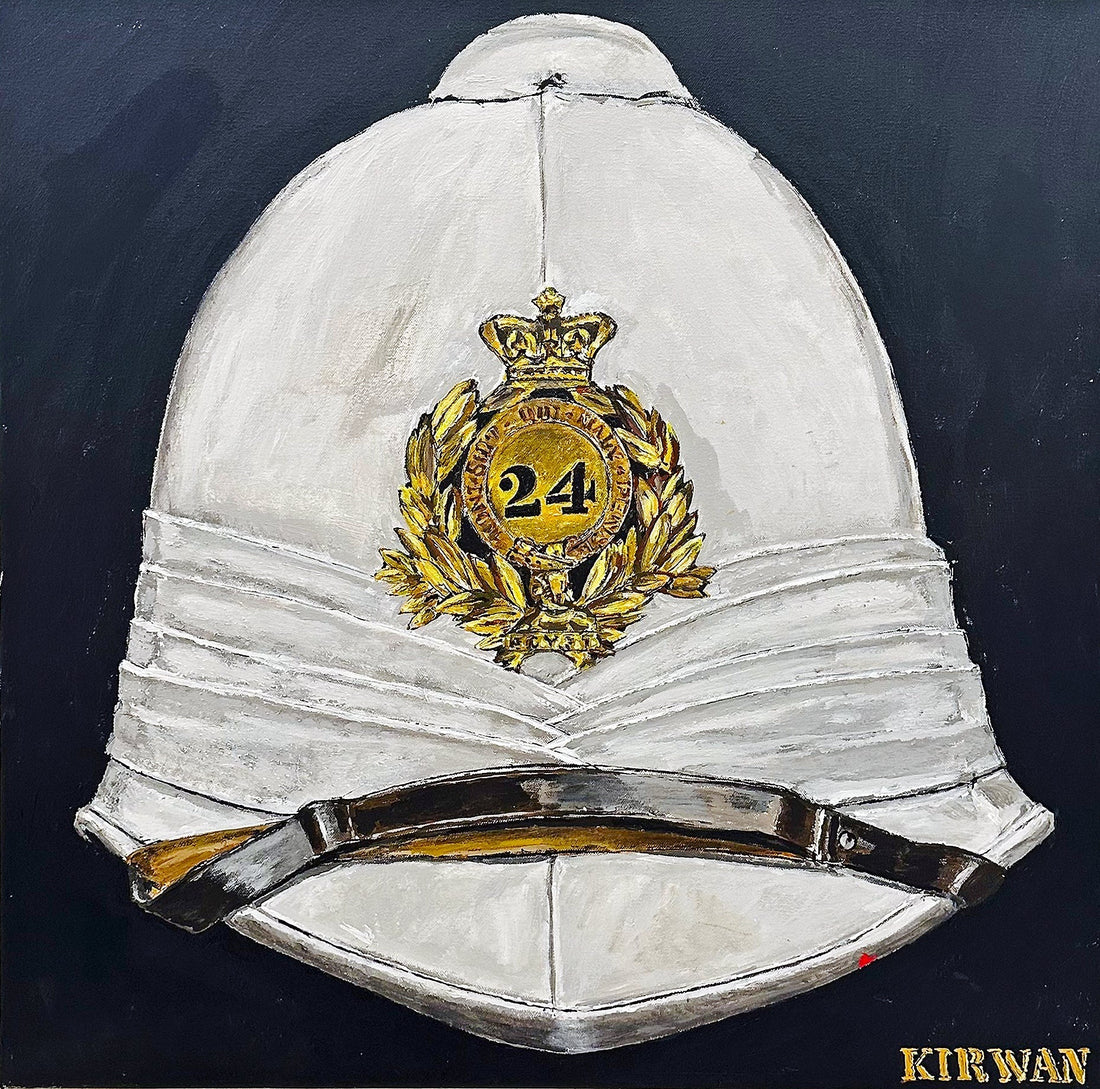Sun Helmet Painting, 24th Regiment of Foot. New work in progress. - Art goes to War