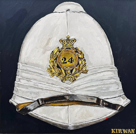 Sun Helmet Painting, 24th Regiment of Foot. New work in progress. - Art goes to War