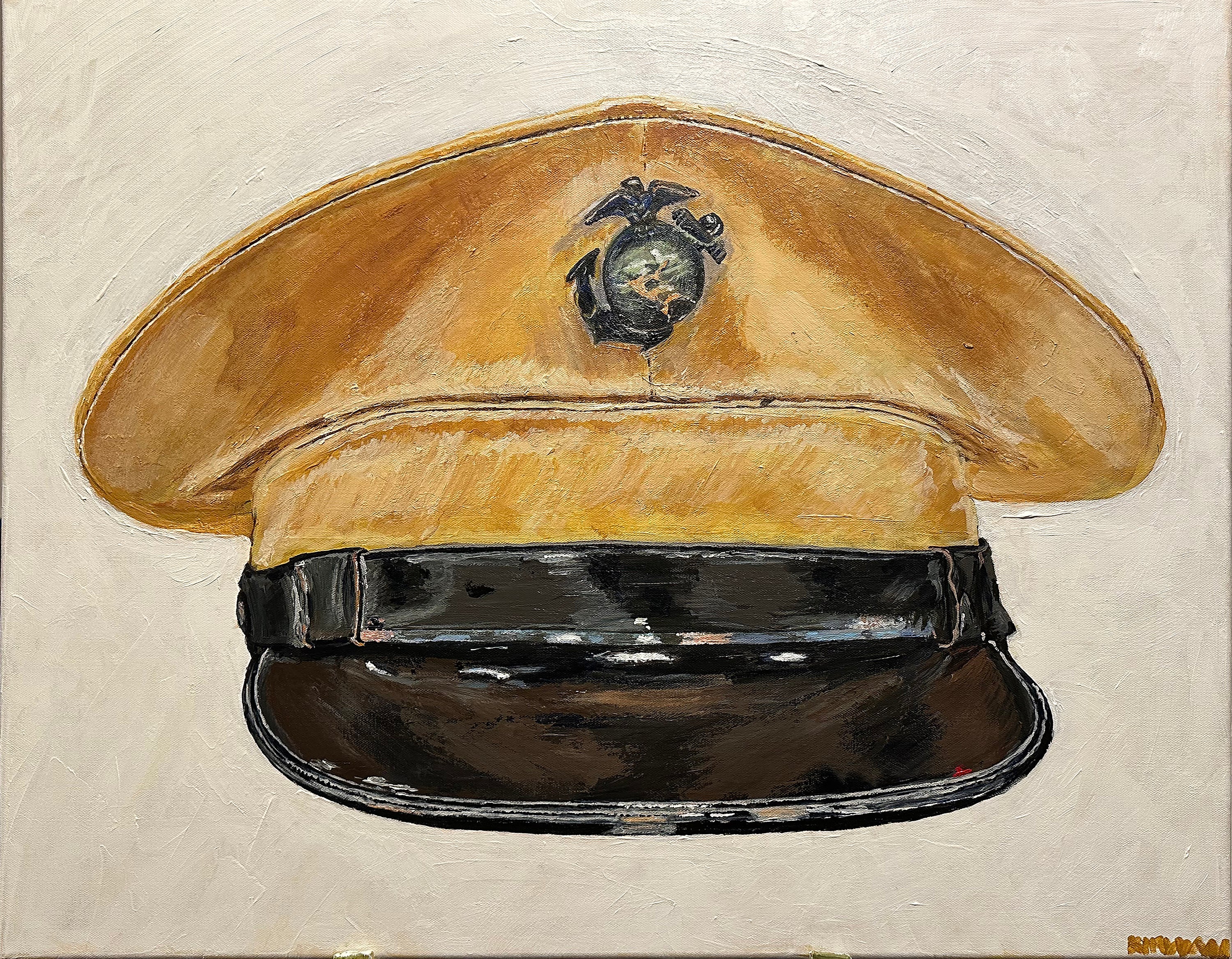 Paintings, US Marine Corps, USMC, US Navy USN, WW2 Visor Caps, Militaria.