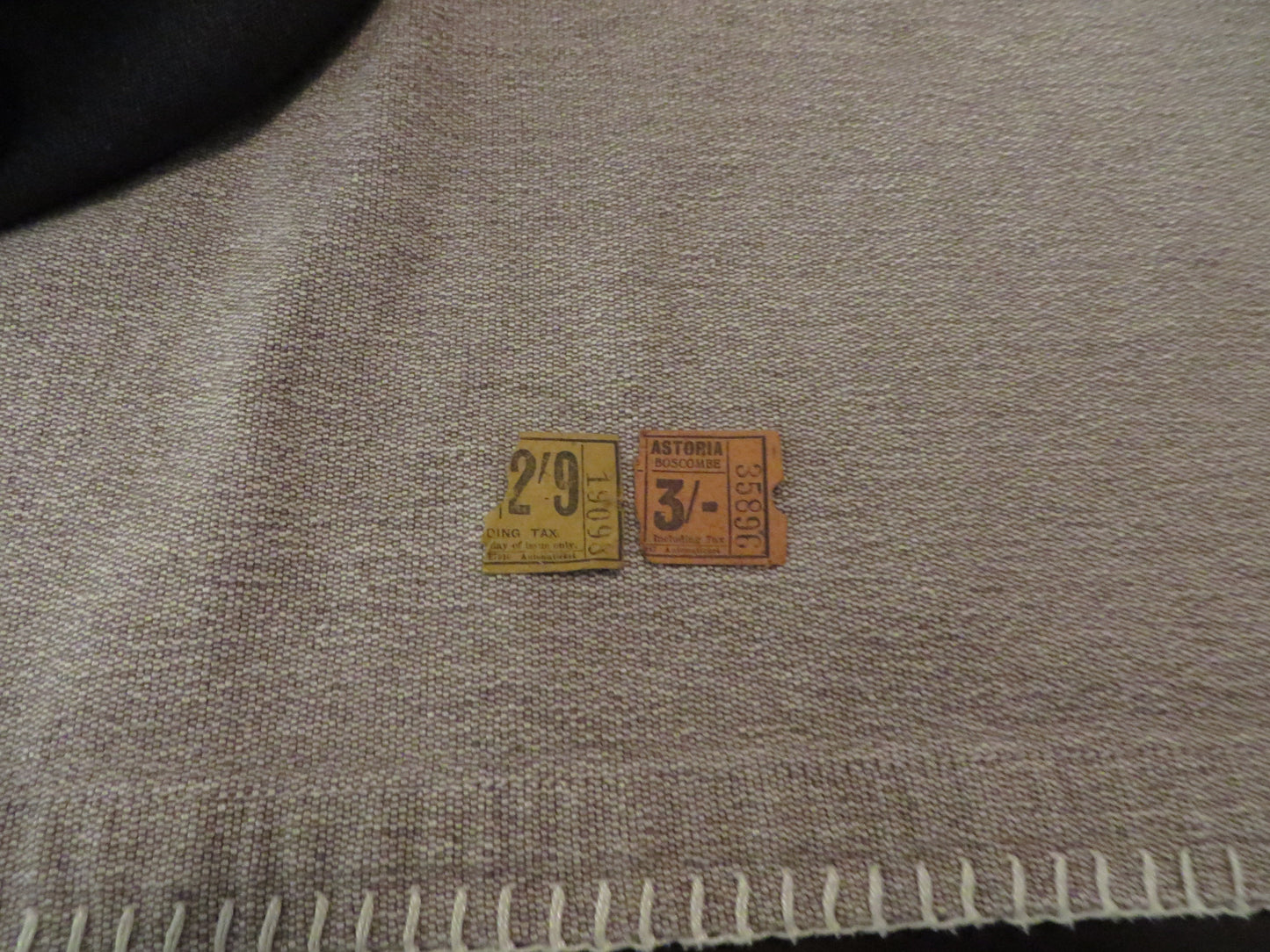 UK Royal Air Force RAF Visor Cap. Officer-Pilot World War Two. Named with 1944 Cinema Ticket Stubs. Very rare.