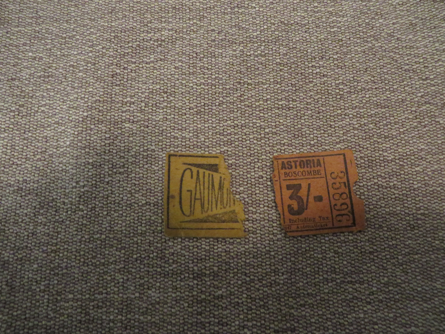 UK Royal Air Force RAF Visor Cap. Officer-Pilot World War Two. Named with 1944 Cinema Ticket Stubs. Very rare.