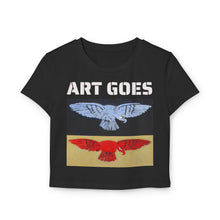 Graphic Baby Tee Art Goes to War Red Blue Eagle Illustration — product photograph