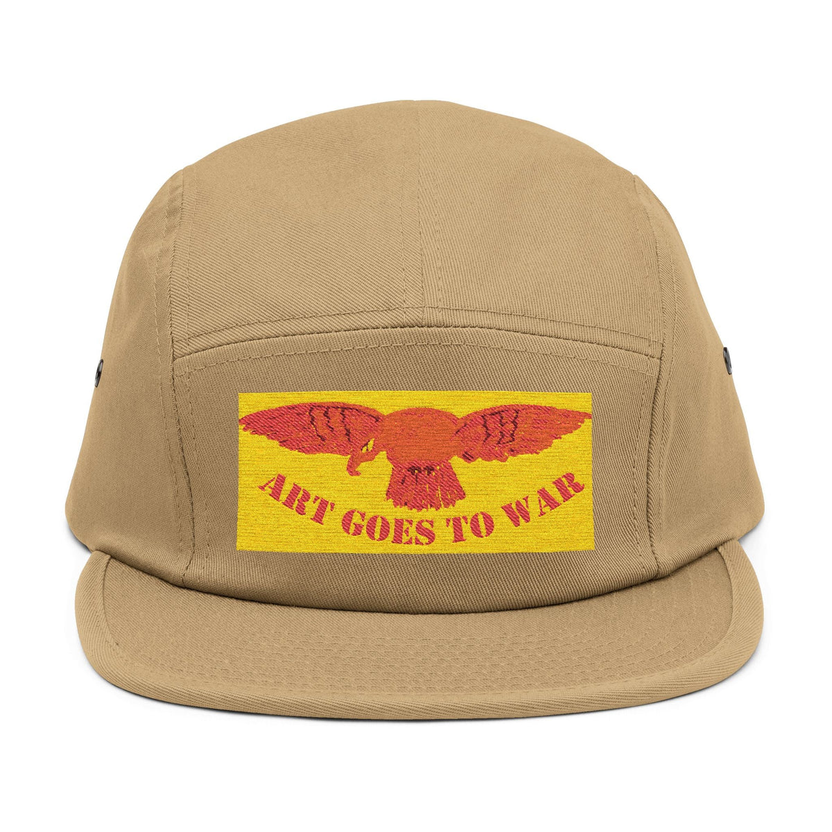 5-Panel Cap — Embroidered 'Art Goes to War' Eagle Patch — product photograph