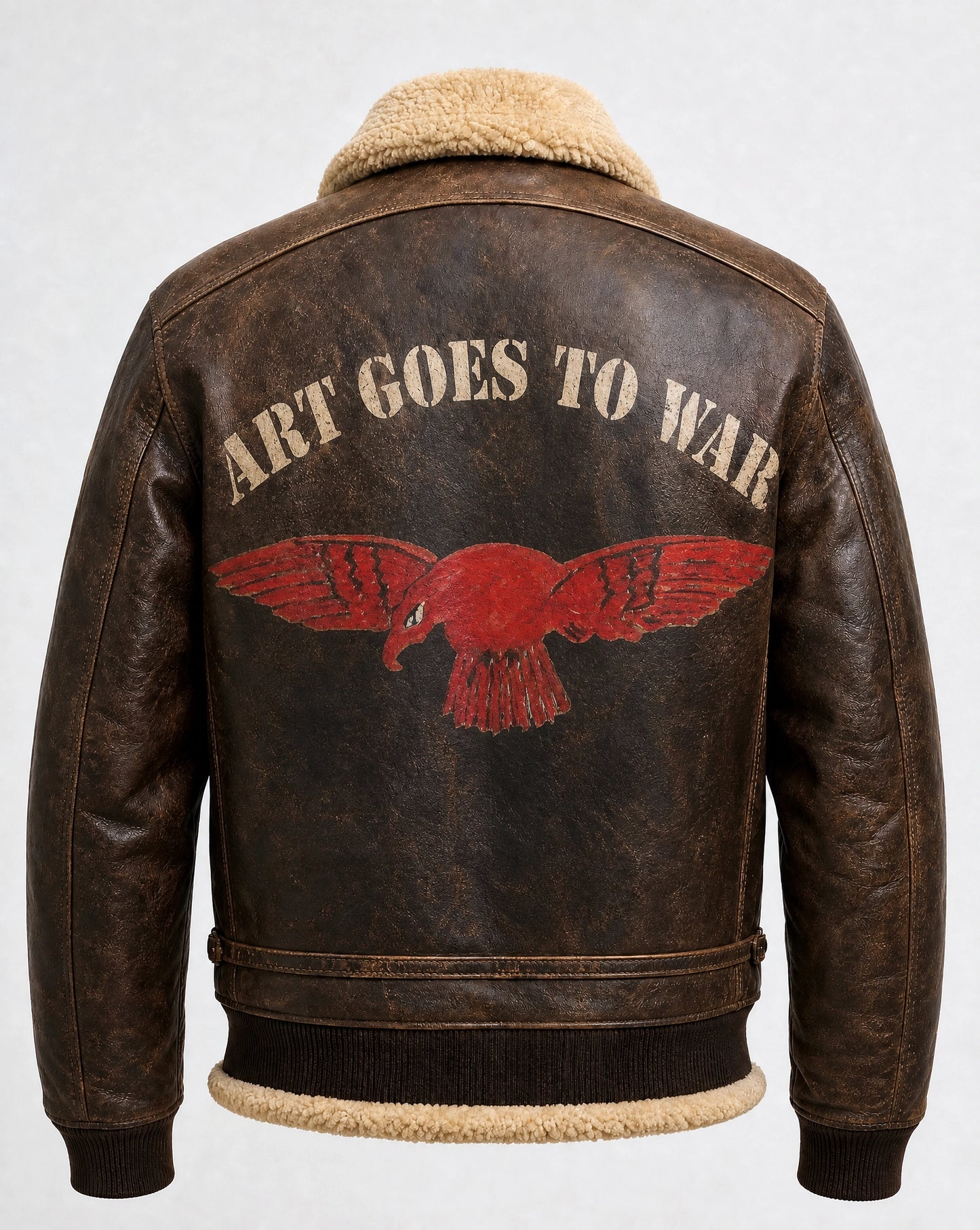 Bomber Jacket with custom image under "ART GOES TO WAR"