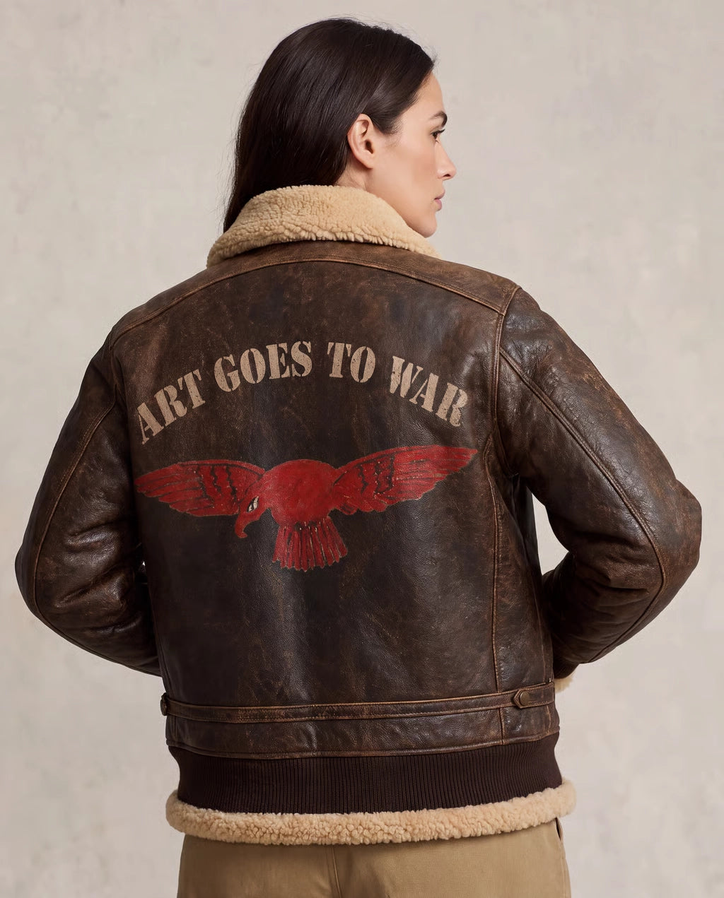 Bomber Jacket with custom image under "ART GOES TO WAR"