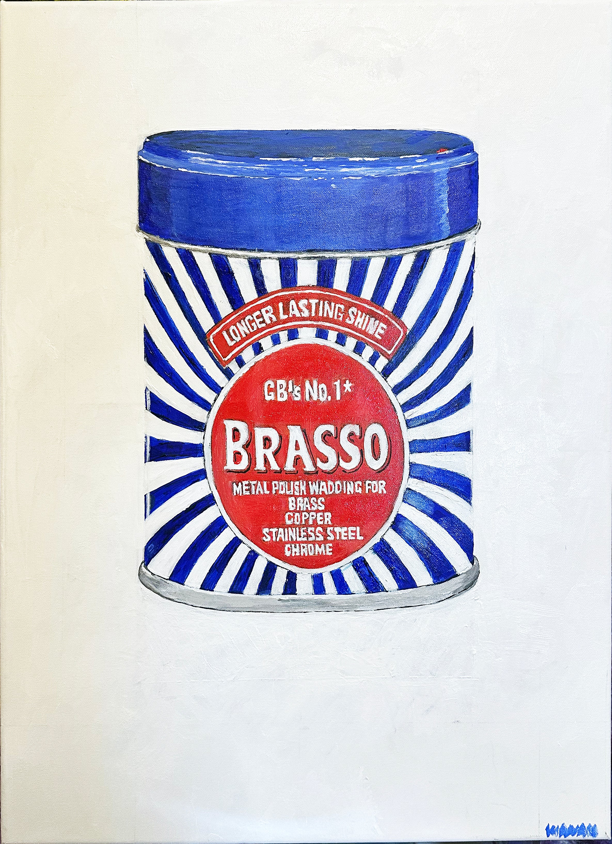 Painting, Brand, Brasso Metal Polish Wadding, GB's No. 1*.  22"x28"x1/2" acrylic on canvas.