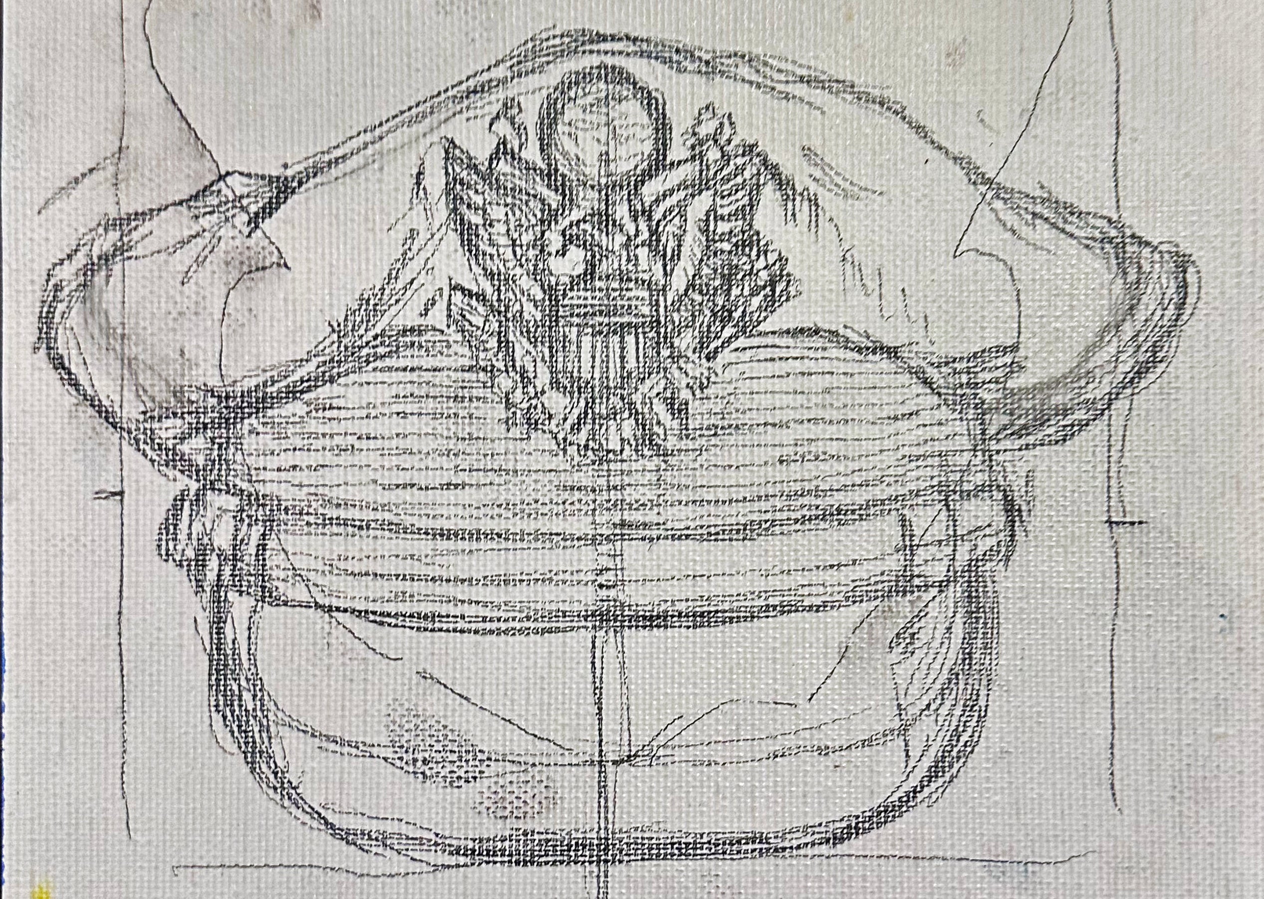 Painting, Royal Air Force, RAF, Ordinary Airman Visor Cap WW2. 22"x28"x1/2" acrylic on canvas.