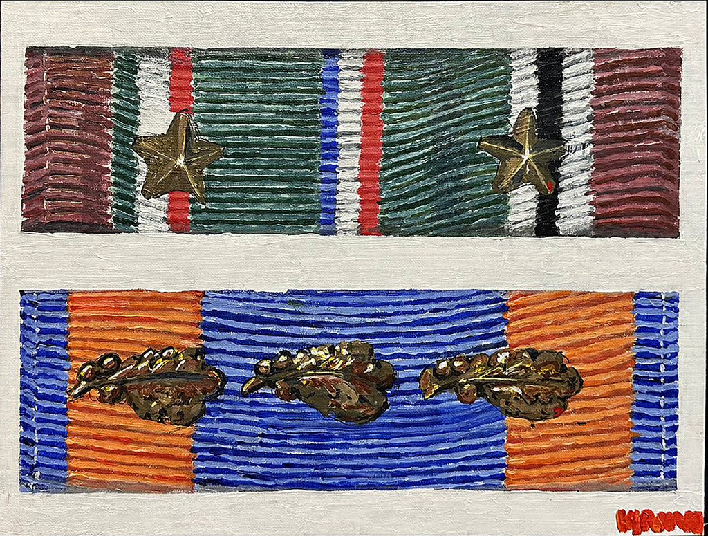 Painting, Medal Ribbon. US WW2 Medal Ribbon 1.12” x 16” acrylic media on canvas panel.