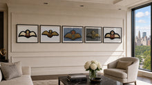 Cream-colored apartment wall with an architectural panel