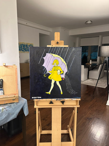 Morton Salt Girl 1968 framed