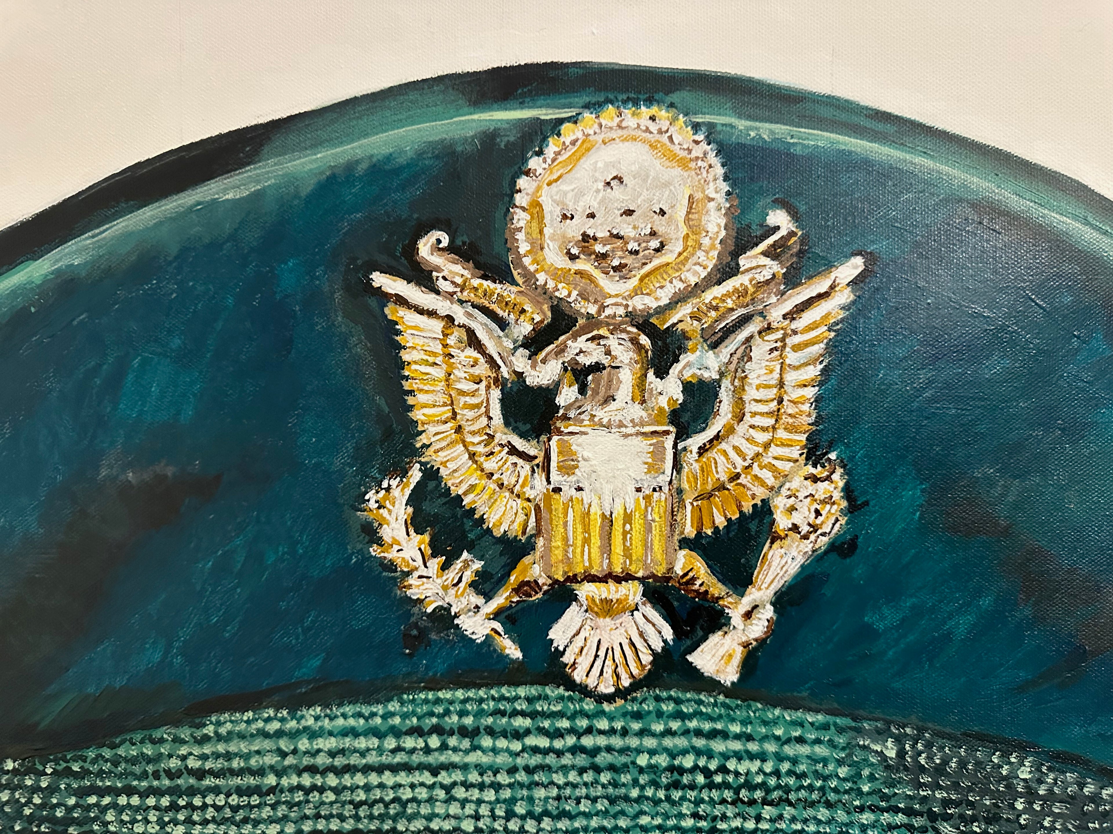 US Army, Korean War US Army Officer Dress Visor Cap - Original Painting 24x30 SOLD