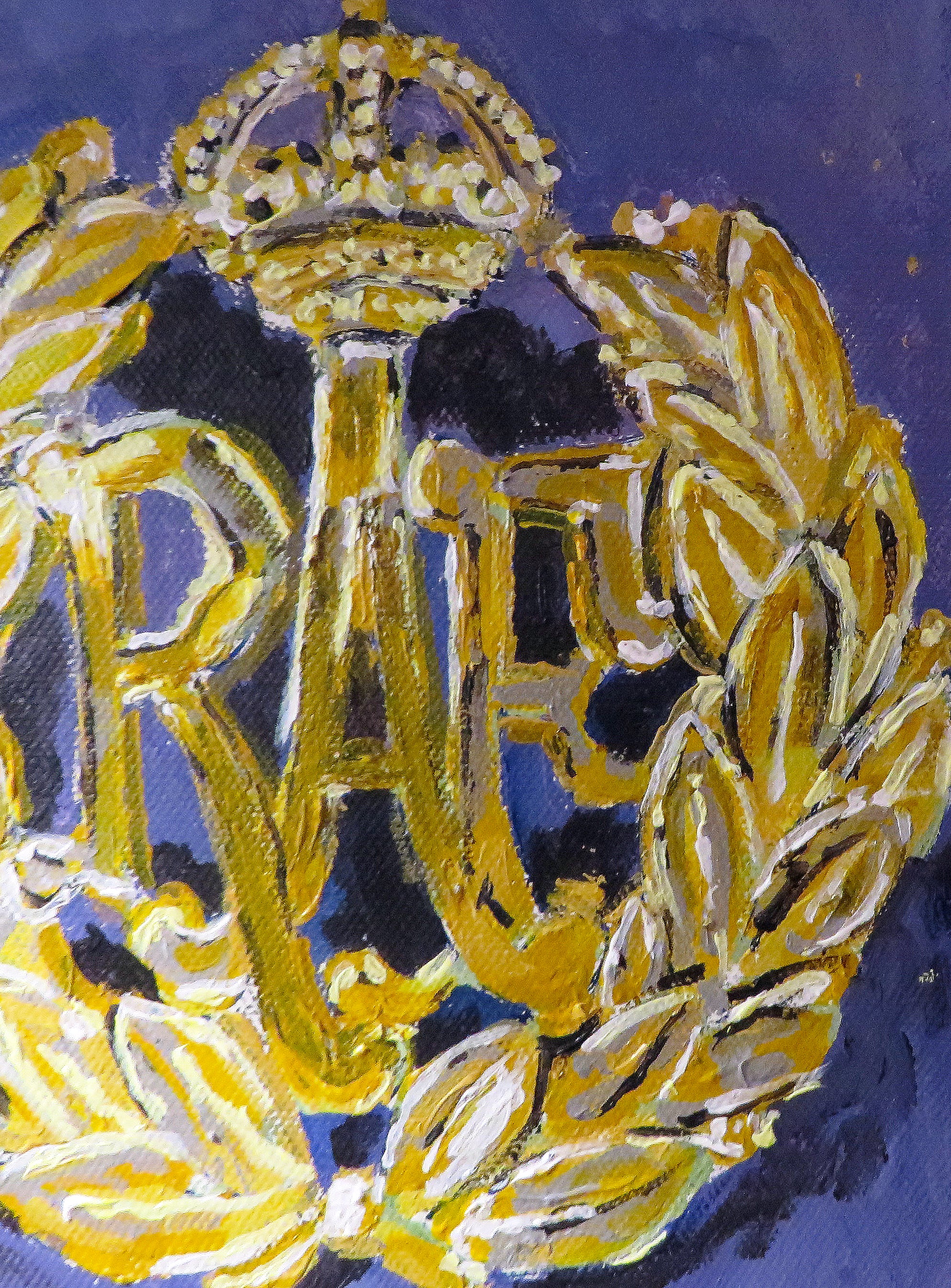 Painting, Insignia, Cap Badges. British Armed Services World War Two. 16"x20"x1/2" acrylic on canvas.