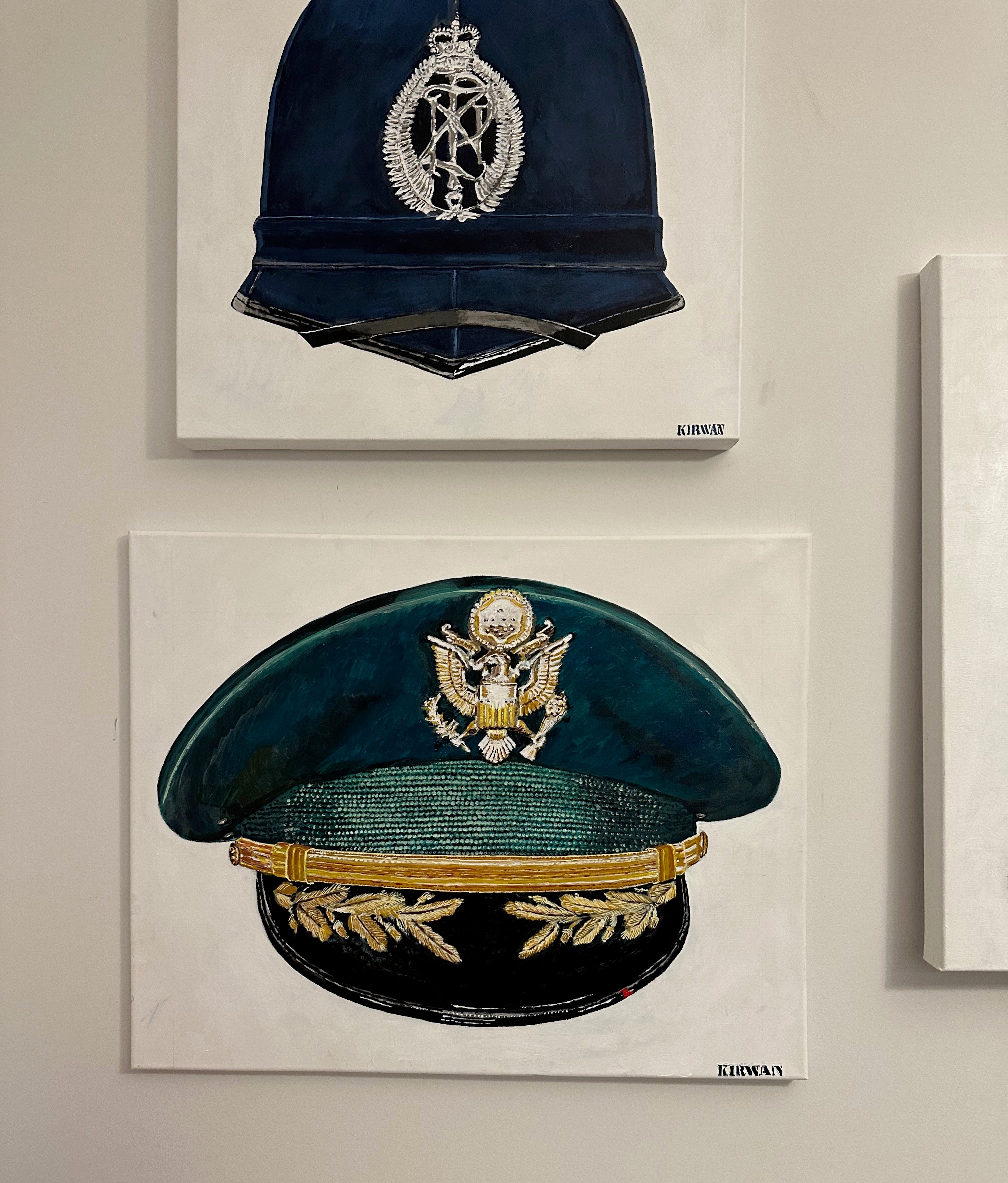 US Army, Korean War US Army Officer Dress Visor Cap - Original Painting 24x30 SOLD