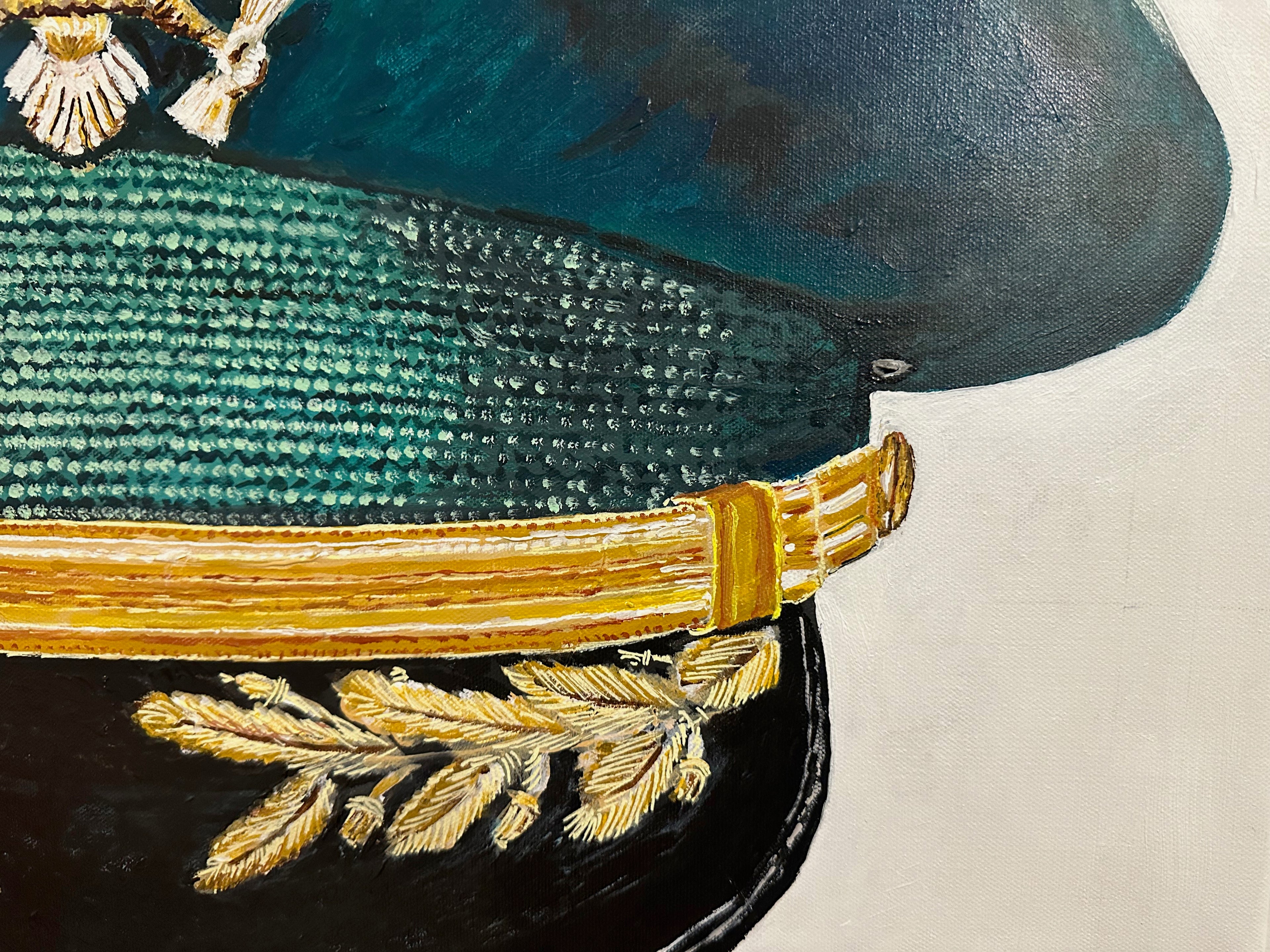 US Army, Korean War US Army Officer Dress Visor Cap - Original Painting 24x30 SOLD