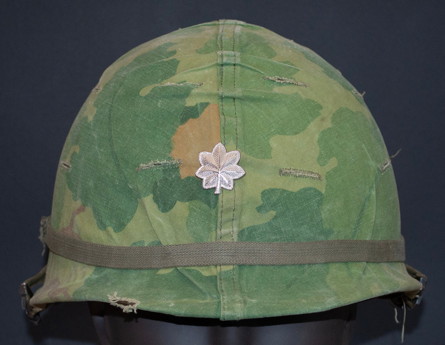 US M1 Vietnam War Helmet with Lt. Col. Insignia