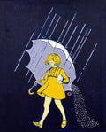 Painting, Brand, Morton's Salt Girl dated 1968, 16"x20"x1/2" Acrylic on Canvas