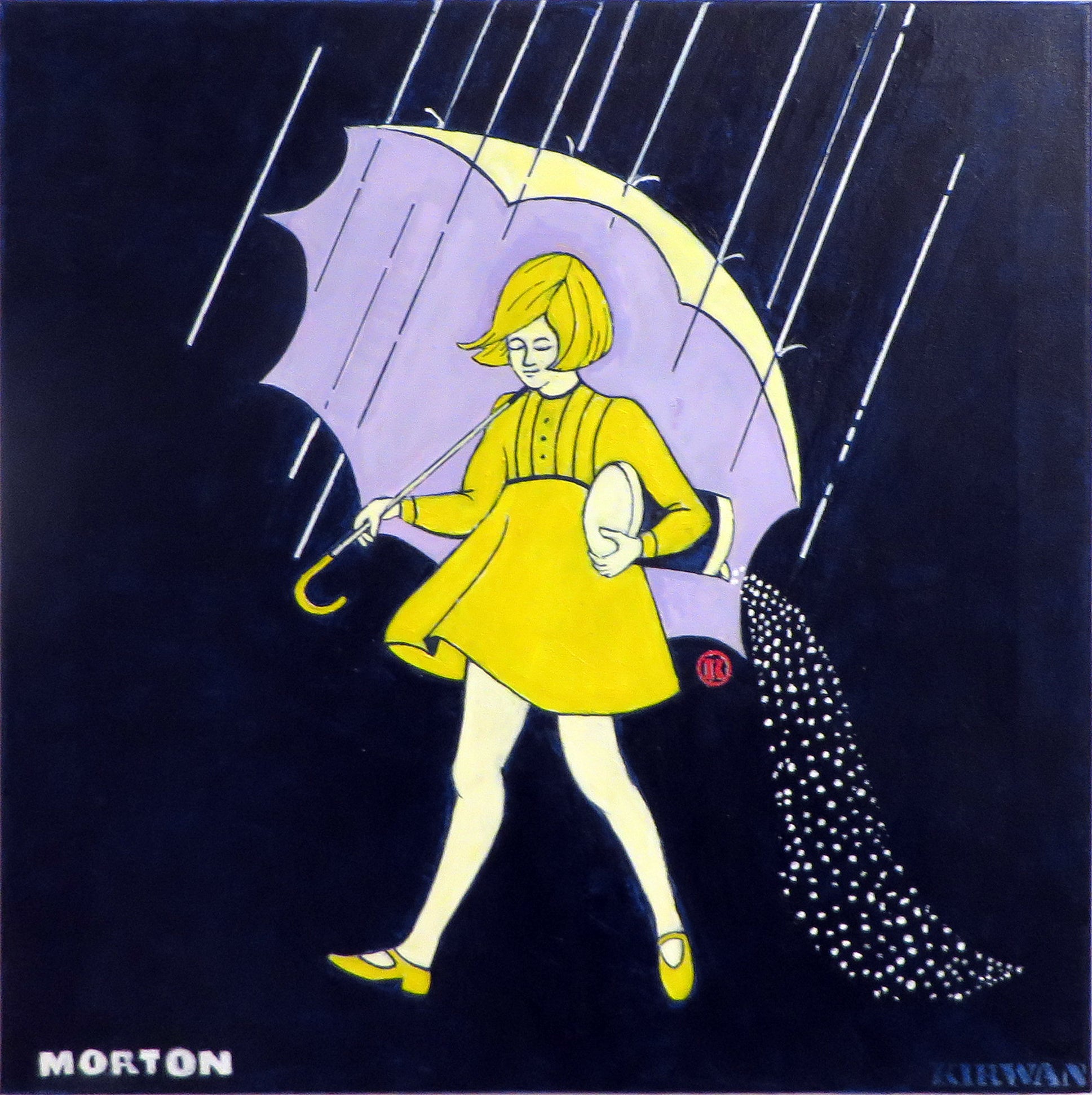 Morton Salt Girl 1968 Vintage Brand Painting - Original 24x24 SOLD