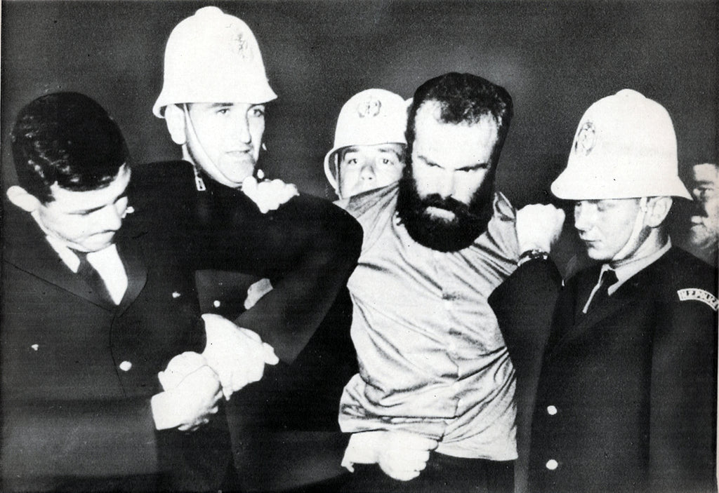 Painting, Helmet, Police Constable, New Zealand Police Helmet Blue Winter Version discontinued 1995. 24"x 24"x 11 13/16"" acrylic on canvas.. dated 1.10.2026