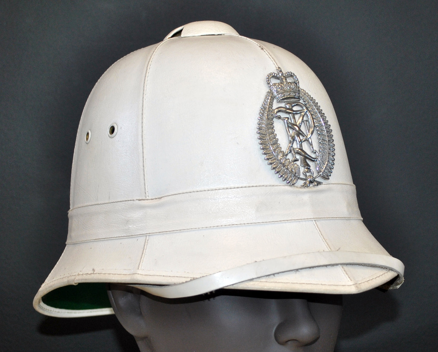 New Zealand Police Helmet, 1984, White Summer Version.