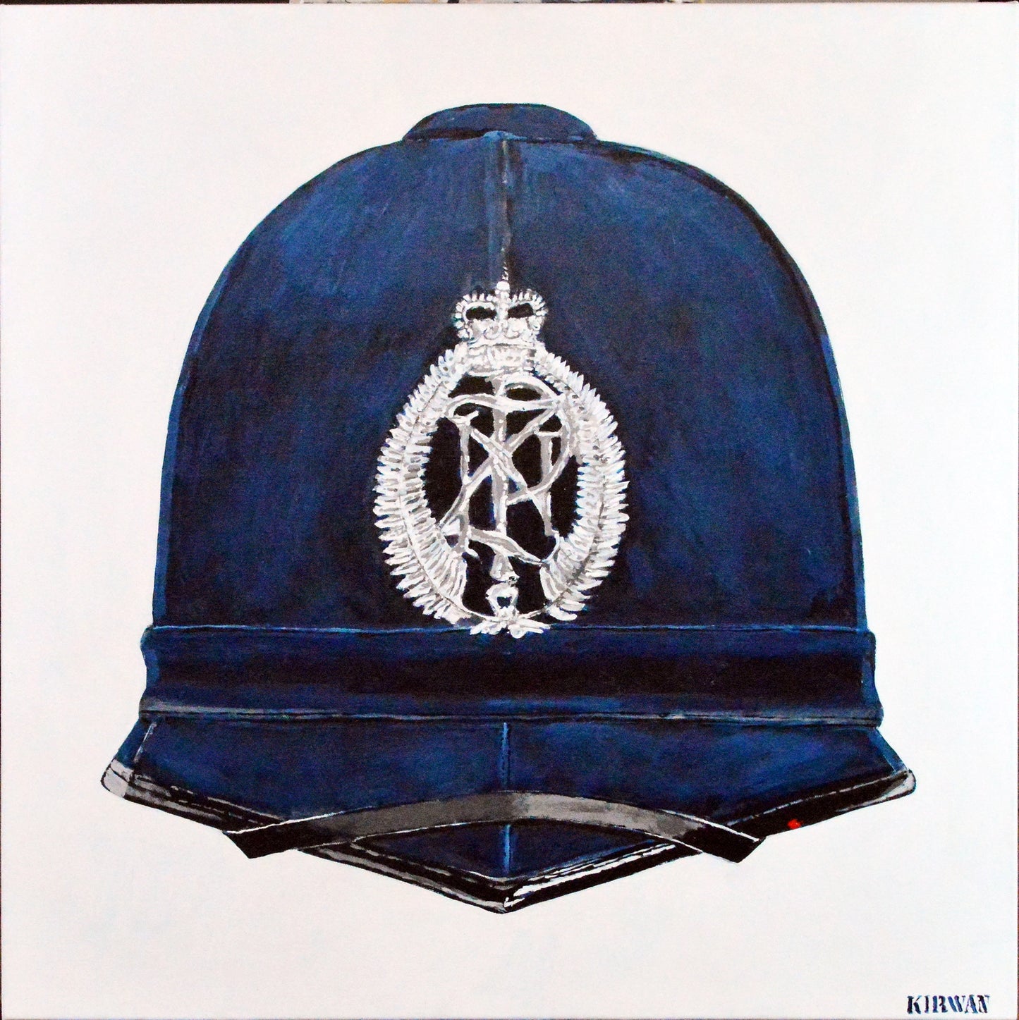 New Zealand Police Helmet Blue 1995. Art Print