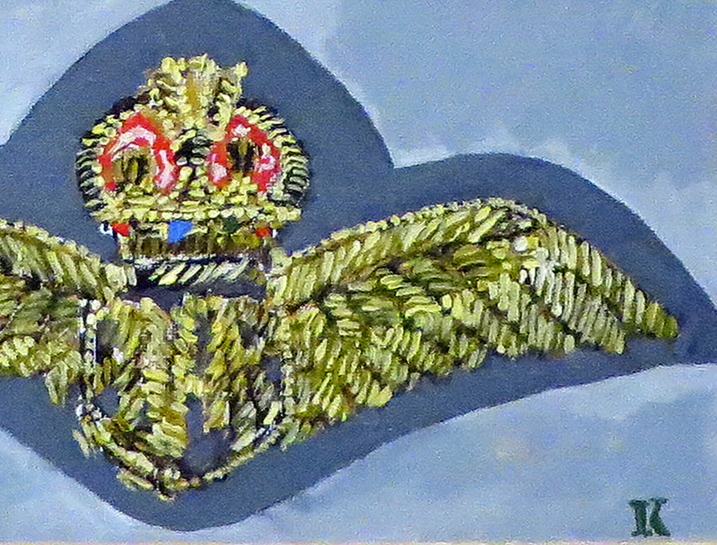 Painting, Insignia, RAF, RCAF, Royal Air Force and Royal Canadian Air Force WW2 Pilot Wings. 16" x 20" on Canvas Panel.