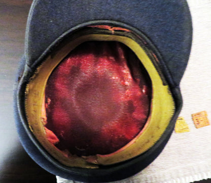 UK Royal Air Force RAF Visor Cap. Officer-Pilot World War Two. Named with 1944 Cinema Ticket Stubs. Very rare.