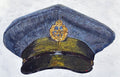 Painting, Royal Air Force, RAF, Ordinary Airman Visor Cap WW2. 22"x28"x1/2" acrylic on canvas.