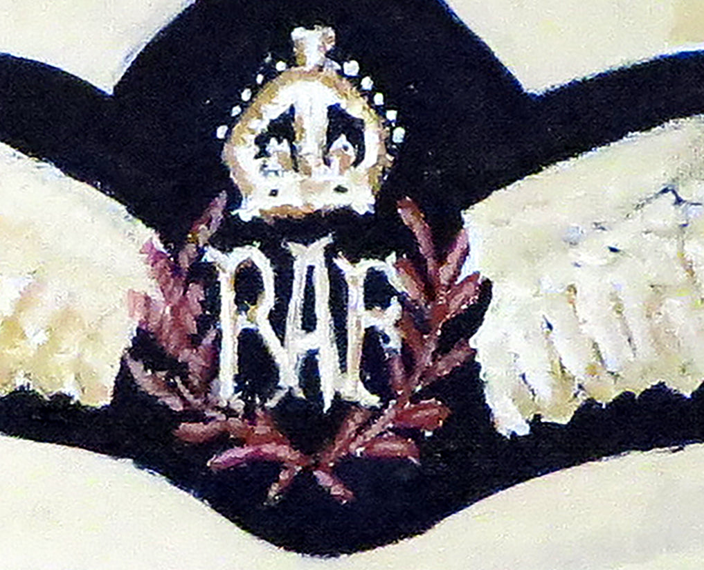 Painting, Insignia, RAF, RCAF, Royal Air Force and Royal Canadian Air Force WW2 Pilot Wings. 16" x 20" on Canvas Panel.
