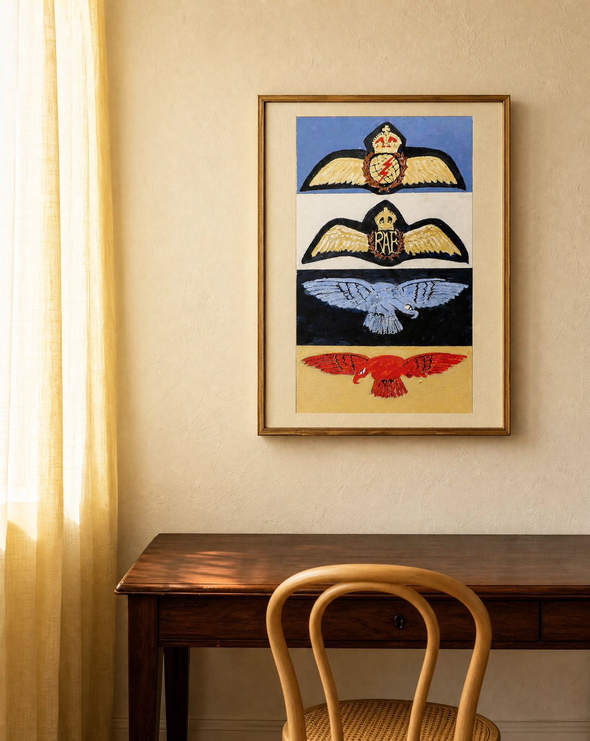Royal Air Force Pilot Wings and Shoulder Sleeve Insignia. Art Print