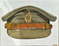 Painting, Royal Army Medical Corps RAMC WW2 Khaki No.2 Dress, Officer Visor Cap. 22"x28"x1/2" acrylic on canvas.