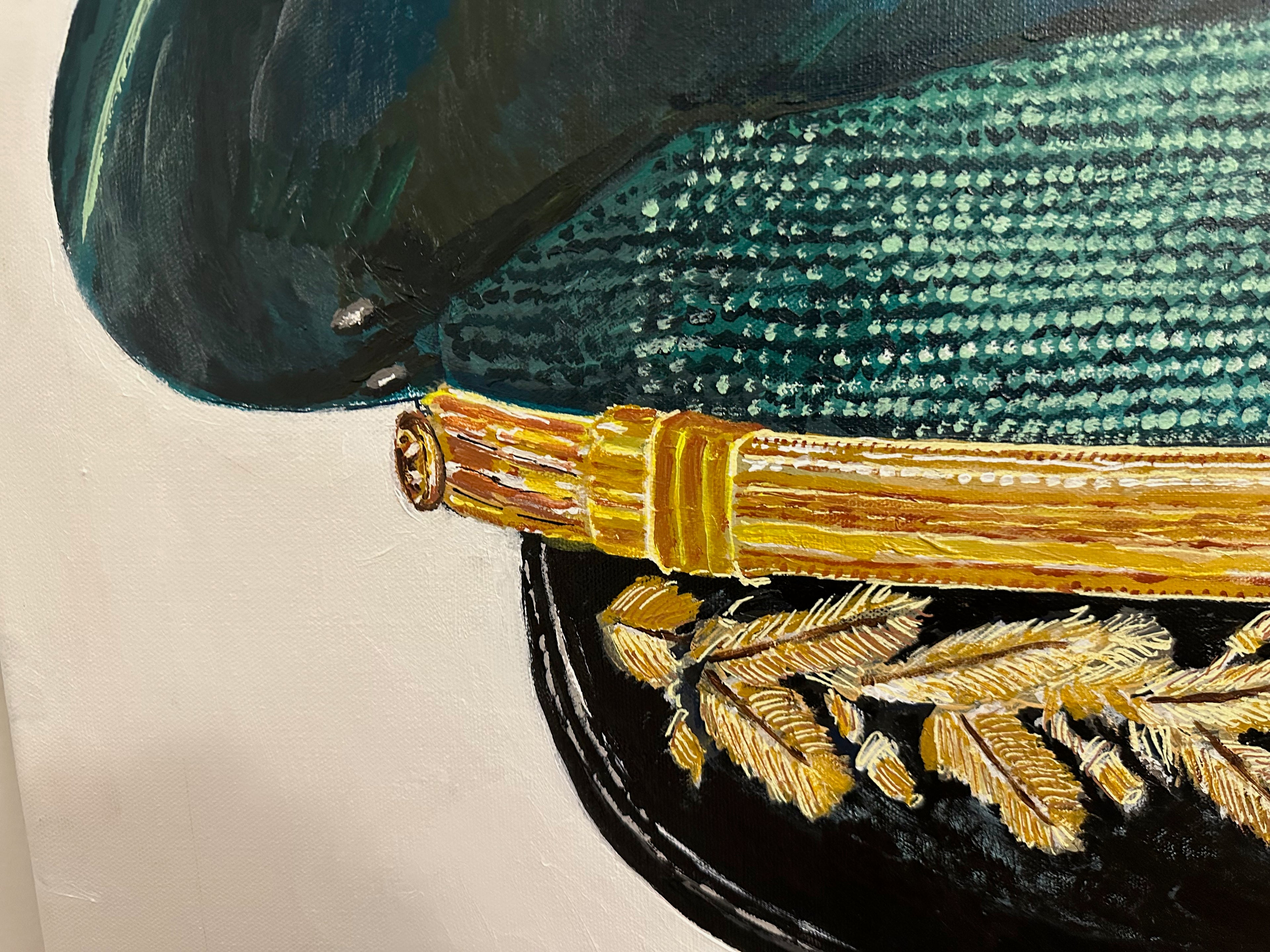 US Army, Korean War US Army Officer Dress Visor Cap - Original Painting 24x30 SOLD