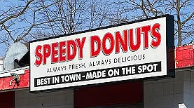 Speedy Donuts, Norwalk, October 25, 2025. With Menu in background