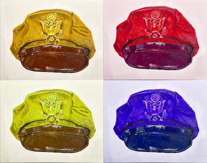 US Army Air Force Crusher Cap WW2.  Combination of images. Art Print