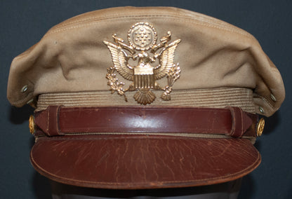 US Army Air Force, USAAF Crusher Pilot Officer WW2 Visor Cap 10"x8" Archival Paper, Original Photograph, unframed.