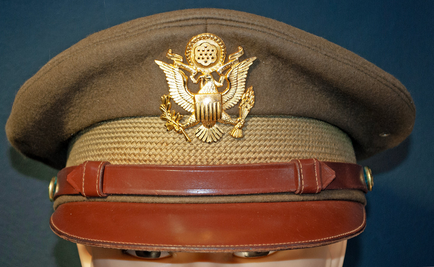 US Army Air Force, USAAF Crusher Pilot Officer WW2 Visor Cap 10"x8" Archival Paper, Original Photograph, unframed.