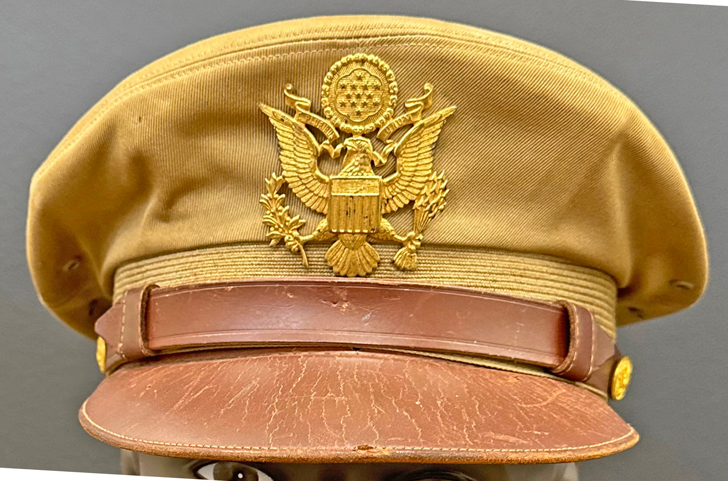 US Army Air Force, USAAF Crusher Pilot Officer WW2 Visor Cap 10"x8" Archival Paper, Original Photograph, unframed.