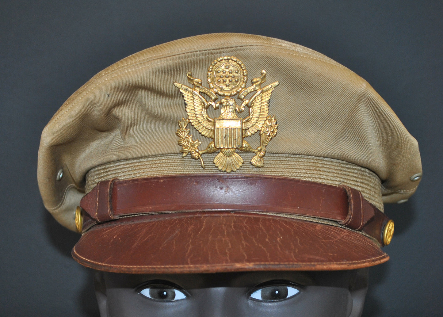 US Army Air Force, USAAF Crusher Pilot Officer WW2 Visor Cap 10"x8" Archival Paper, Original Photograph, unframed.