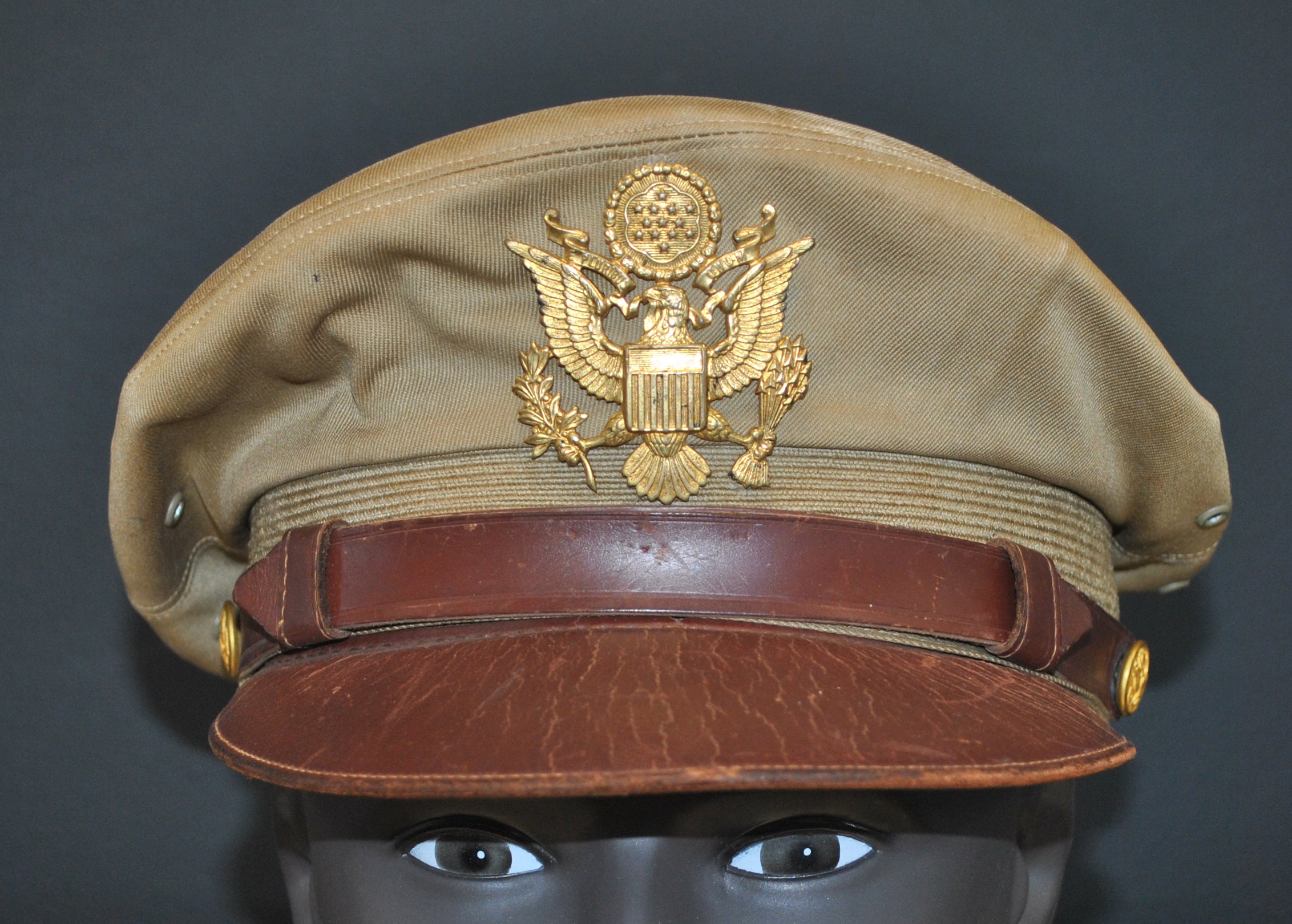 Photographs, USAAF Crusher Pilot Officer WW2 Visor Cap 10"x8" Archival Paper, Original Photograph, unframed.