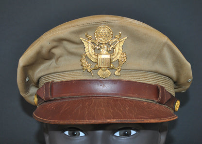 US Army Air Force, USAAF Crusher Pilot Officer WW2 Visor Cap 10"x8" Archival Paper, Original Photograph, unframed.