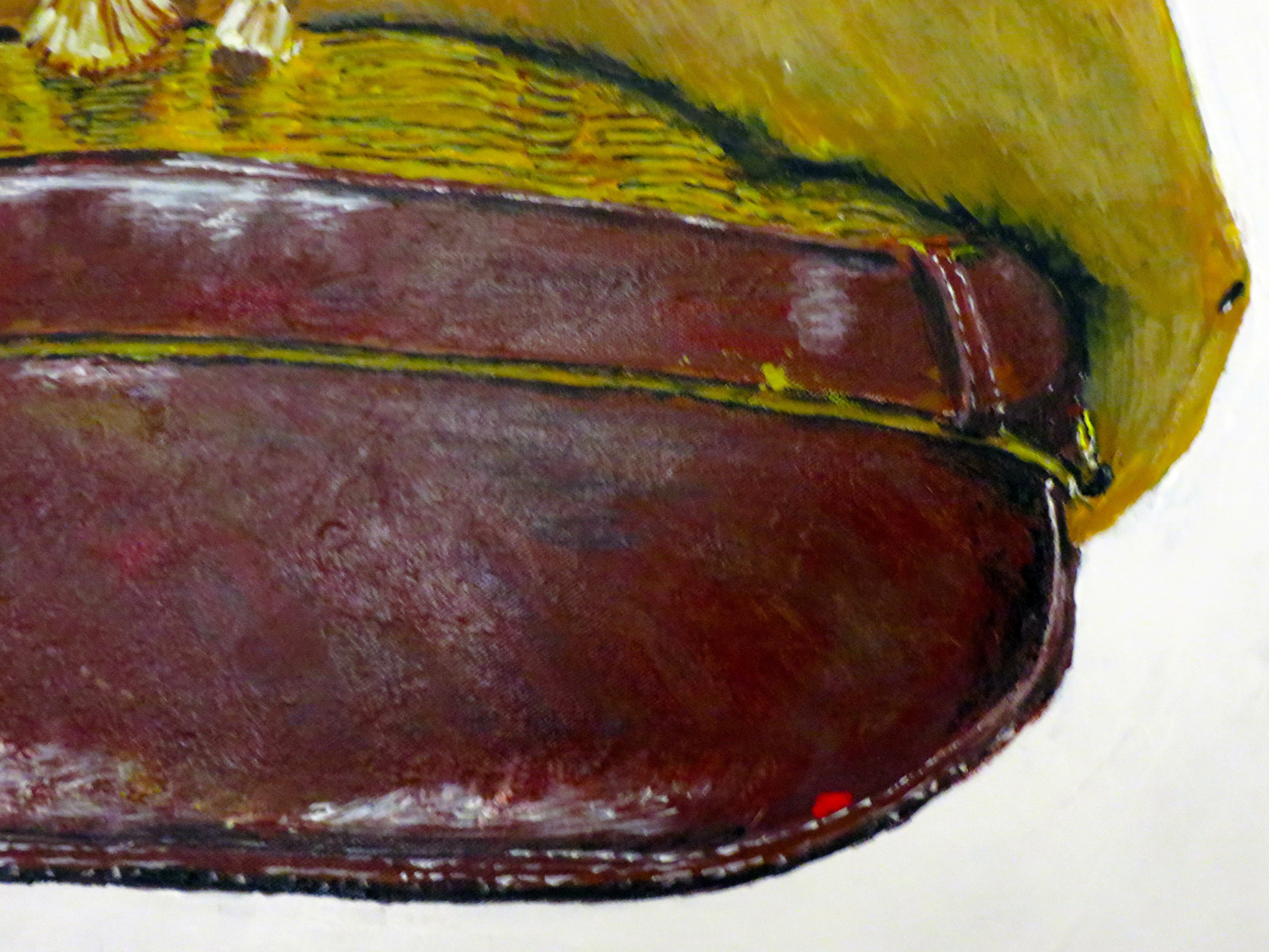 Painting, USAAF Bancroft Flighter Crusher Cap WW2. Acrylic on Canvas. Tropical version. 24"x 30"x1/2" acrylic on canvas.