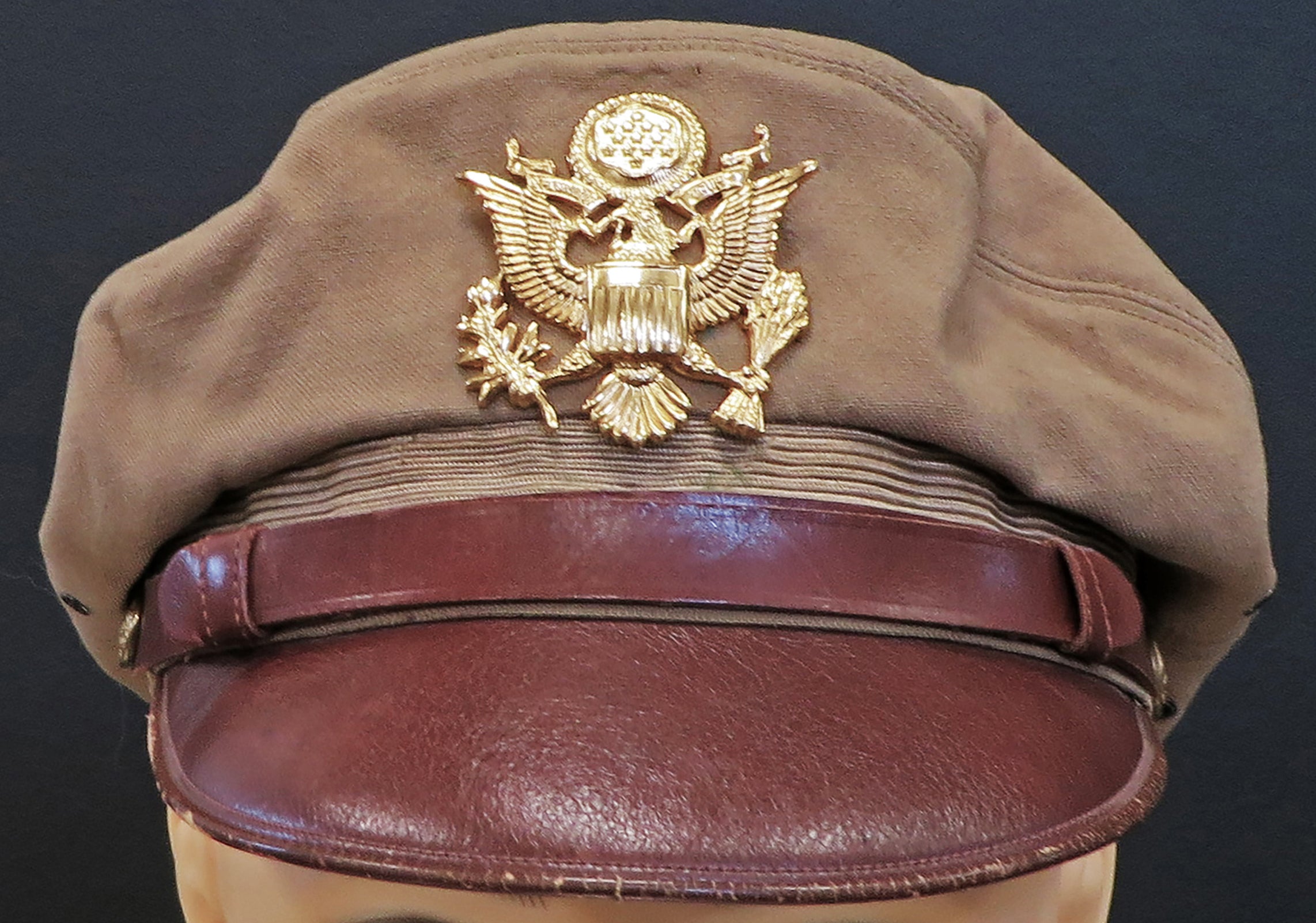 Photographs, USAAF Crusher "Flighter" Pilot Officer Visor Cap 10"x8" Archival Paper Photograph, unframed. Framing available.