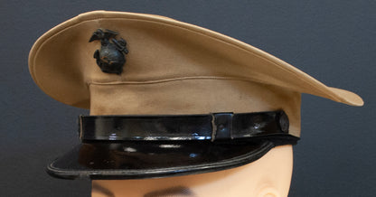 US USMC Marine Corps Officer WW2 Visor Cap 10"x8" Archival Paper, Original Photograph, unframed.