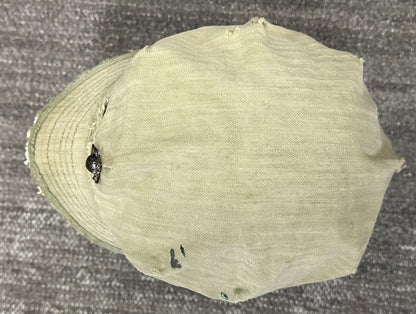 US USMC WW2 Cotton HBT Field Cap with Printed EGA, Vintage Original, Nice Condition. tropical with Metal EGA Insignia