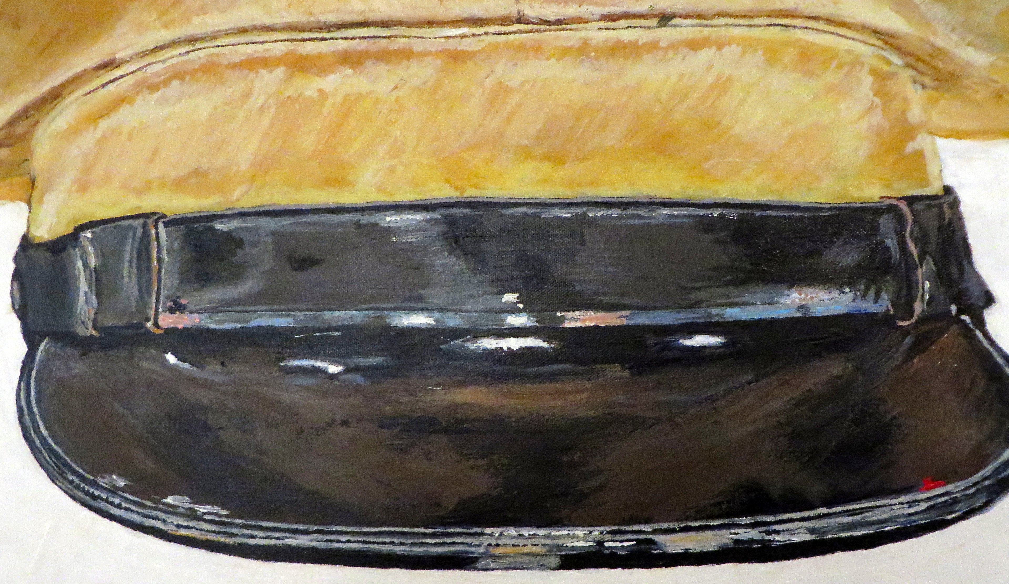 Painting, USMC, US Marine Corps Officer Visor Cap, WW2. 24"x30"x1/2" Acrylic on Canvas