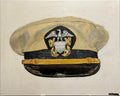 Painting, US Navy Officer Visor Cap WW2. 24"x30"x1/2" acrylic on canvas.