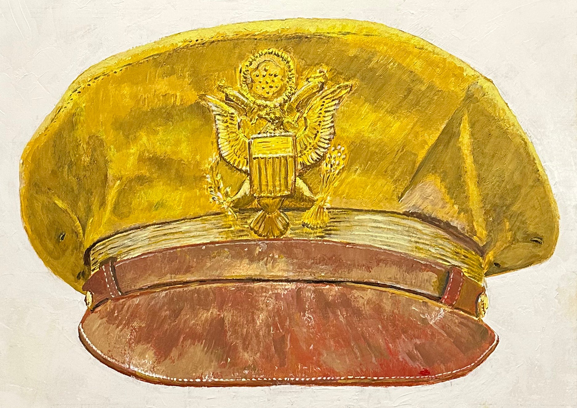 Painting, Royal Air Force, RAF, Ordinary Airman Visor Cap WW2. 22"x28"x1/2" acrylic on canvas.