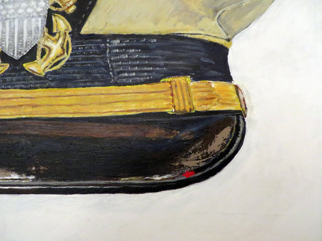 Painting, US Navy Officer Visor Cap WW2. 24"x30"x1/2" acrylic on canvas.