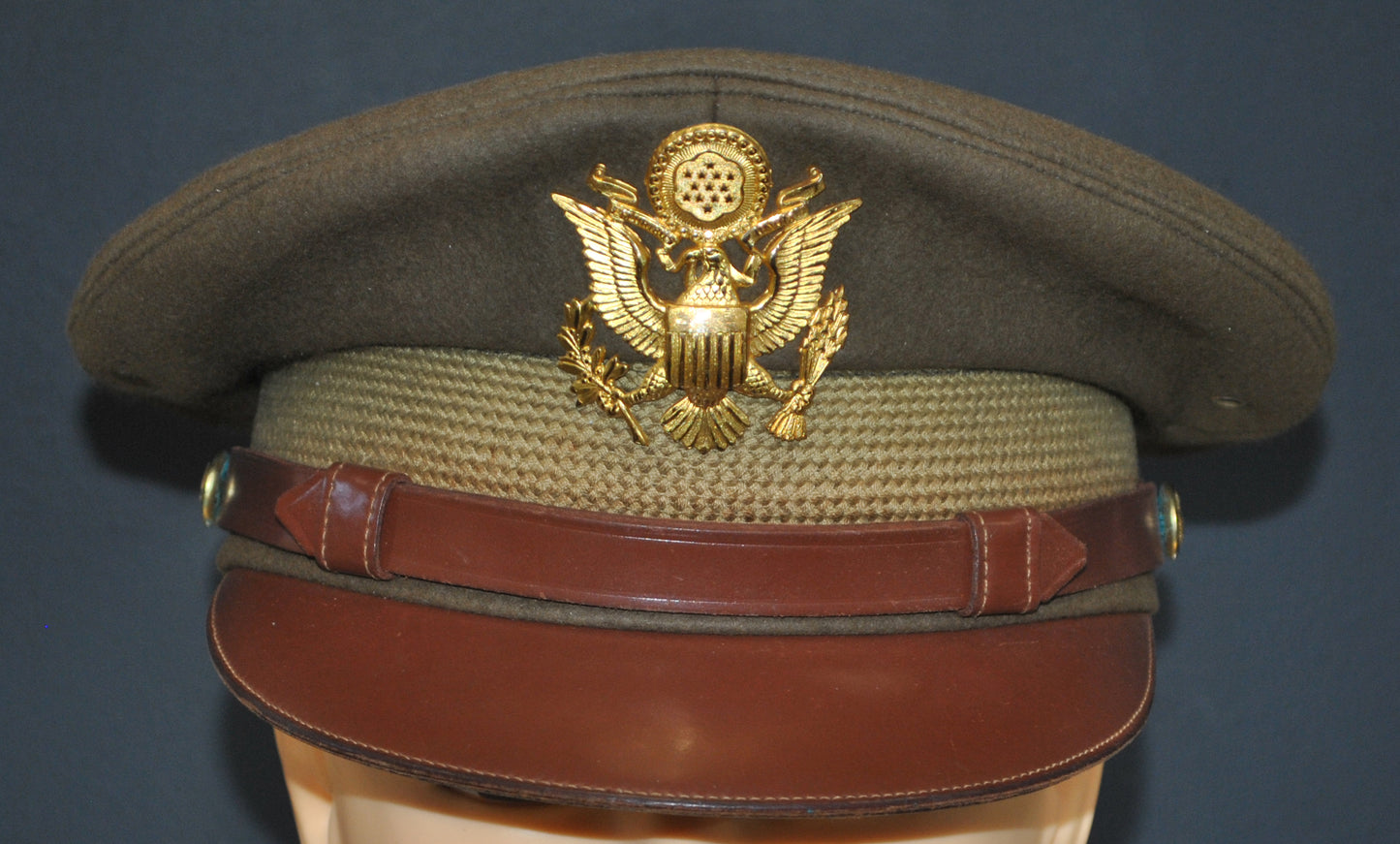 US Army Air Force, USAAF Crusher Pilot Officer WW2 Visor Cap 10"x8" Archival Paper, Original Photograph, unframed.