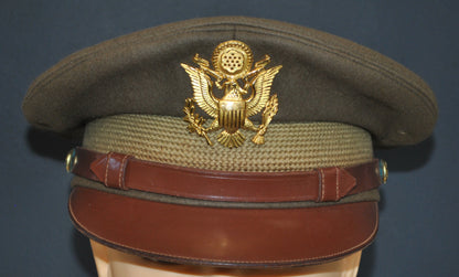 US Army Air Force, USAAF Crusher Pilot Officer WW2 Visor Cap 10"x8" Archival Paper, Original Photograph, unframed.